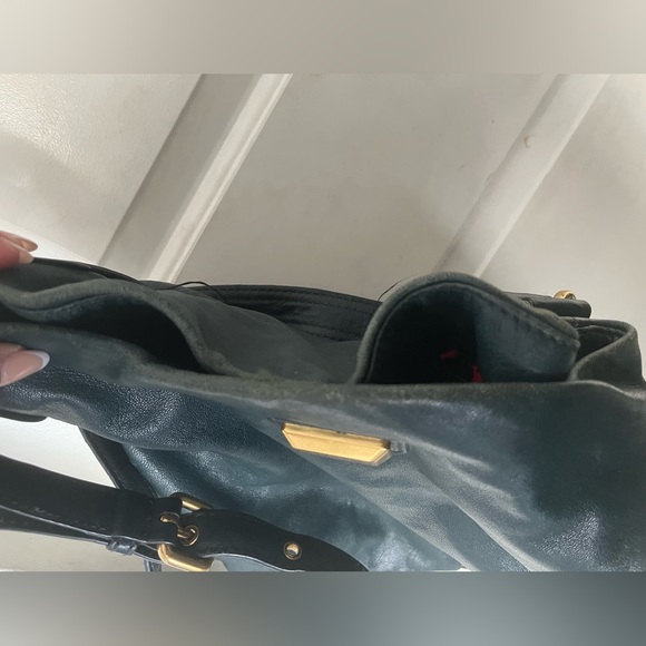 Marc Jacobs teal leather purse dust bag straps crossbody hobo hillier classic Q - Picture 9 of 9